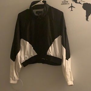 black and white windbreaker